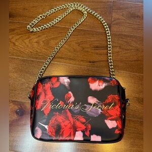 NWOT Victoria's Secret Black and Red Floral Bag